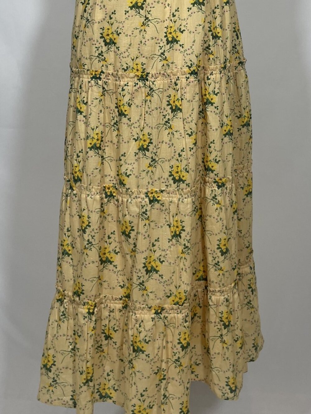 ✨ PAIGE "Tamika" Tie-Strap Floral Midi Dress in Butter Multi Size L✨ - Picture 5 of 7